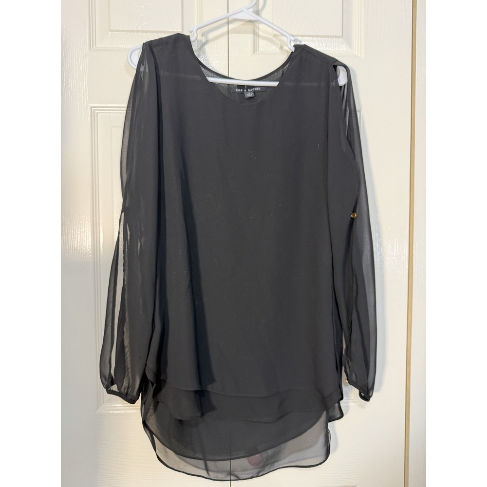 Zac & Rachel Women's Sheer Top Black Size Small